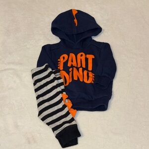 Carter's Navy and Orange "Part Dino" Hoodie Set